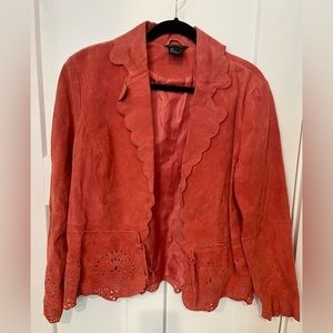 MULTIPLES Leather Large Pink Jacket. Cute Cowgirl Barbie Coat